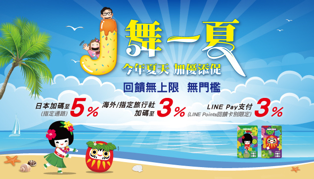 【2019旅日神卡最新活動】富邦J卡(OMIYAGE卡)，3.3%~9%日本消費神回饋