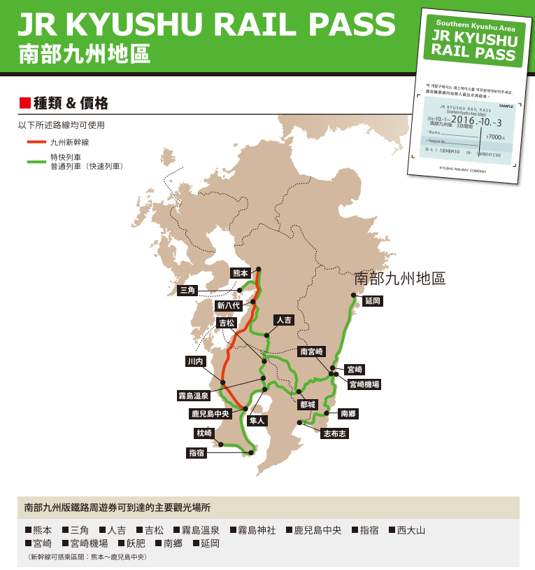 [九州。交通] <南九州JR PASS> 新發行~JR南九州版鐵路周遊券~玩熊本、宮崎、鹿兒島地區的好選擇!