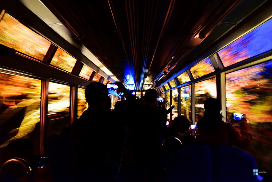 【京都。賞楓】叡山電車紅葉隧道夜間點燈：「市原~二之瀨」站之間/夜間點燈拍攝紀錄